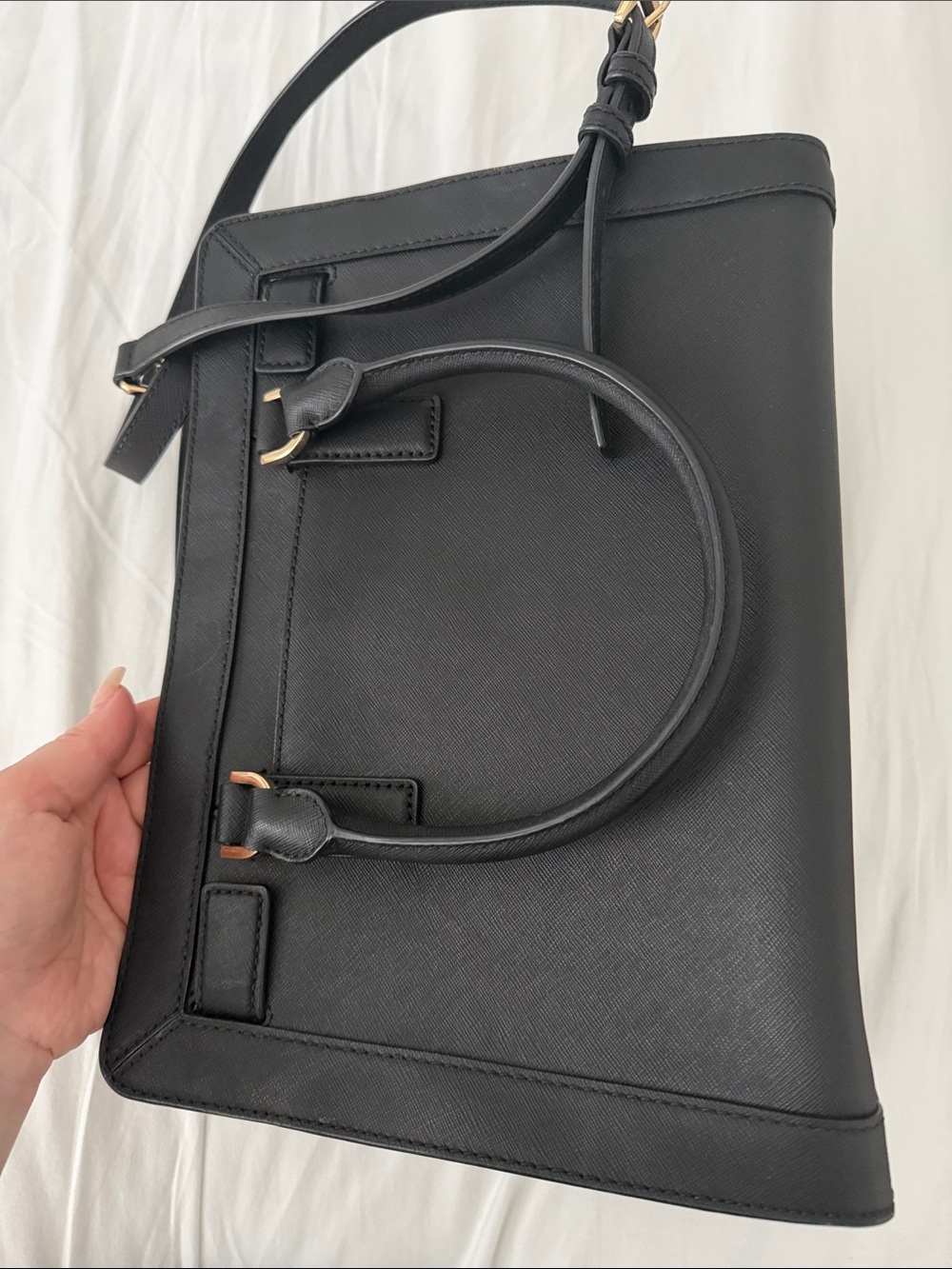 Michael Kors Black Saffiano Satchel with Gold Hardware - Picture 5 of 12